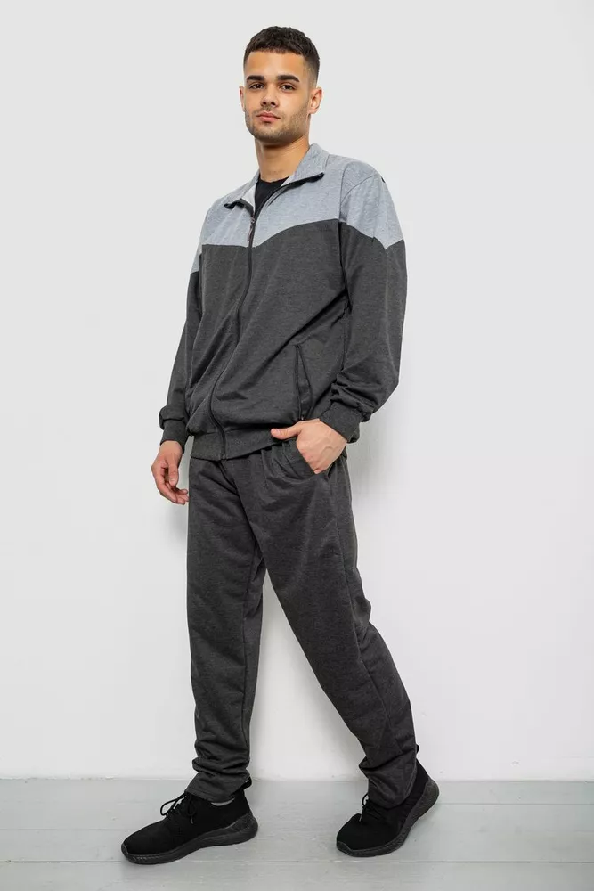 Купити Спортивний костюм чоловічий двонитка, колір сірий, 244RY-961 - Фото №3