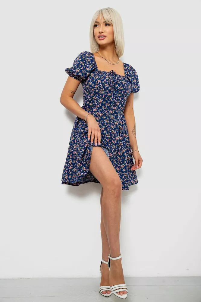 Купить Платье женское с принтом софт, цвет синий, 257R811 - Фото №2