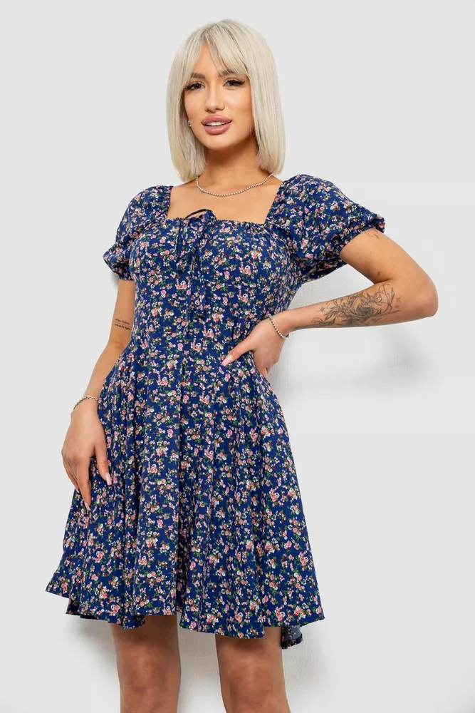 Купить Платье женское с принтом софт, цвет синий, 257R811 - Фото №3