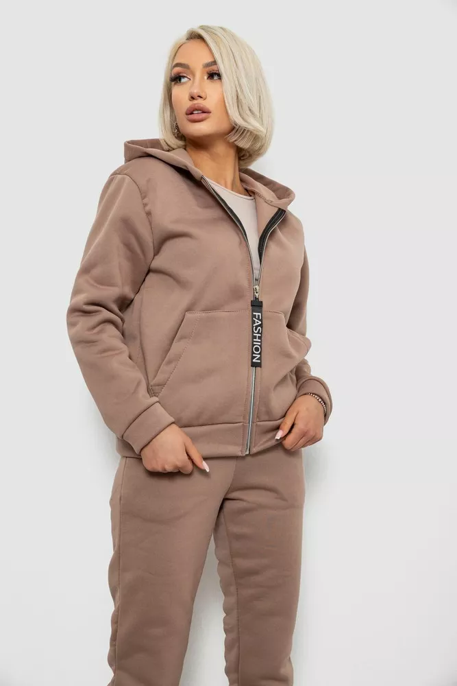 Купить Спортивный костюм женский на флисе, цвет мокко, 257R86 - Фото №2