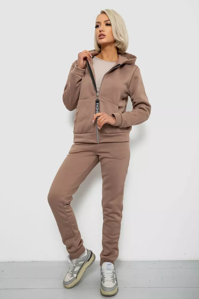 Купить Спортивный костюм женский на флисе, цвет мокко, 257R86 - Фото №3