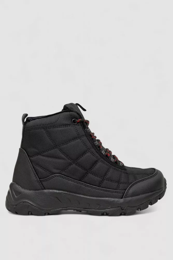 Купити Кросівки жіночі зимові на хутрі, колір чорно-червоний, 248RH880 - Фото №1