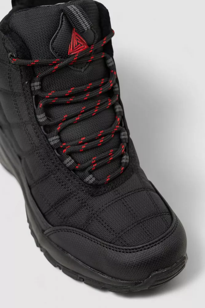 Купити Кросівки жіночі зимові на хутрі, колір чорно-червоний, 248RH880 - Фото №2