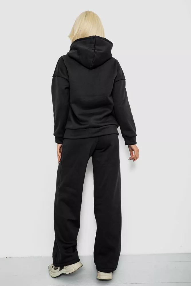 Купить Спортивный костюм женский на флисе, цвет черный, 257R87 - Фото №4