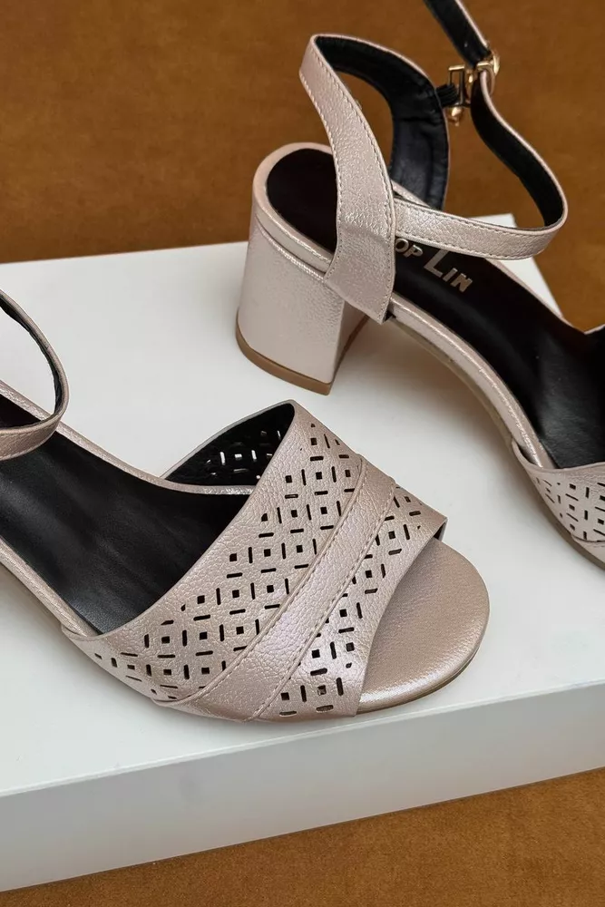 Купить Босоножки женские, цвет пудровый, 243RE259 - Фото №2