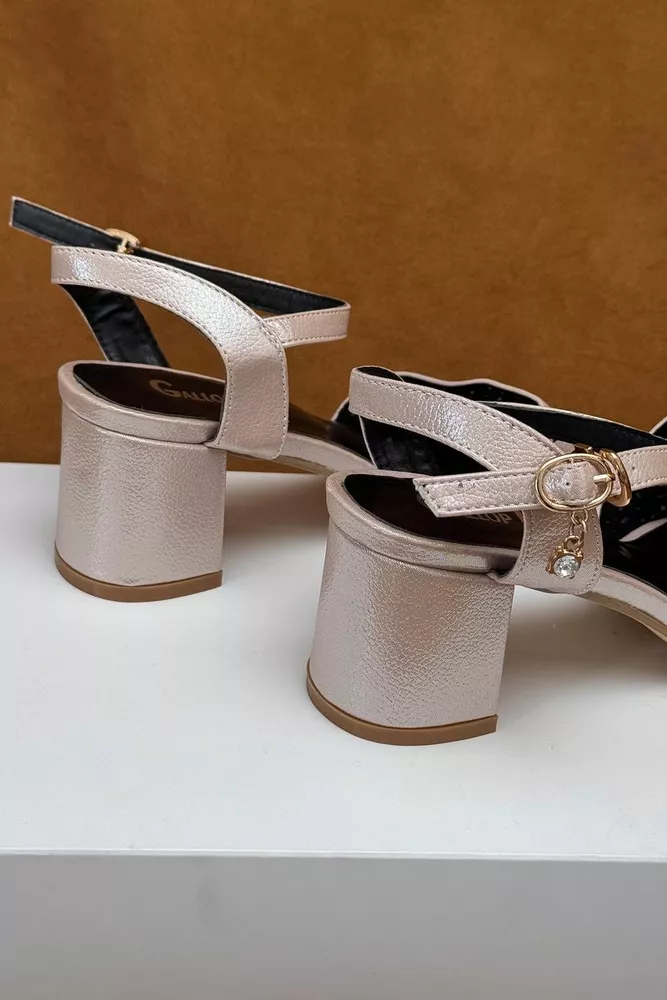 Купить Босоножки женские, цвет пудровый, 243RE259 - Фото №3