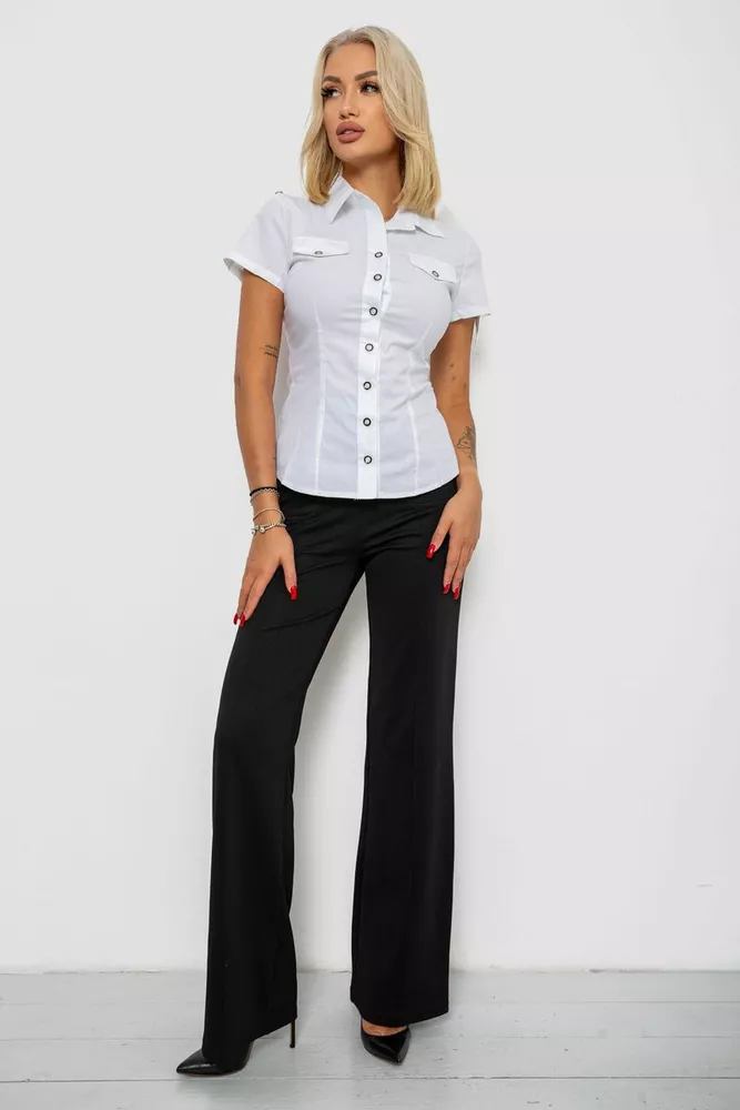 Купити Сорочка жіноча однотонна  -уцінка, колір білий, 230R068-1-U-309 оптом - Фото №2