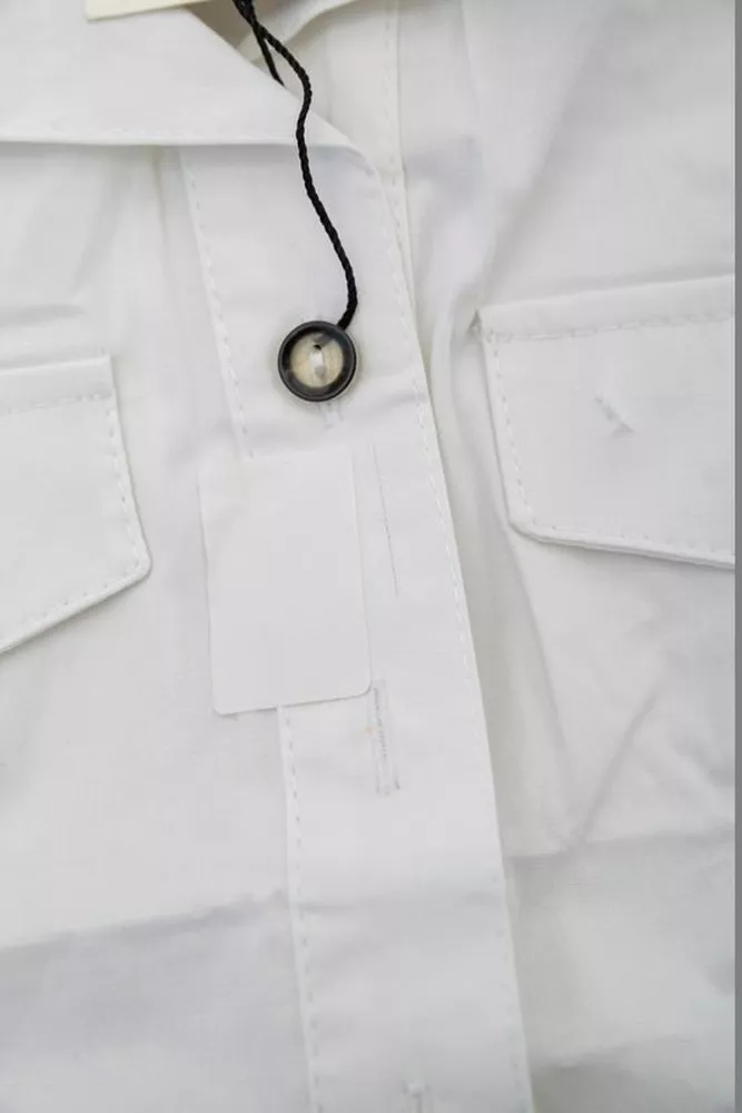 Купити Сорочка жіноча однотонна  -уцінка, колір білий, 230R068-1-U-310 - Фото №7