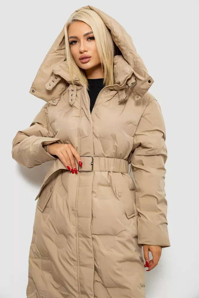 Купити Куртка жіноча зимова, колір бежевий, 244R5609 - Фото №2