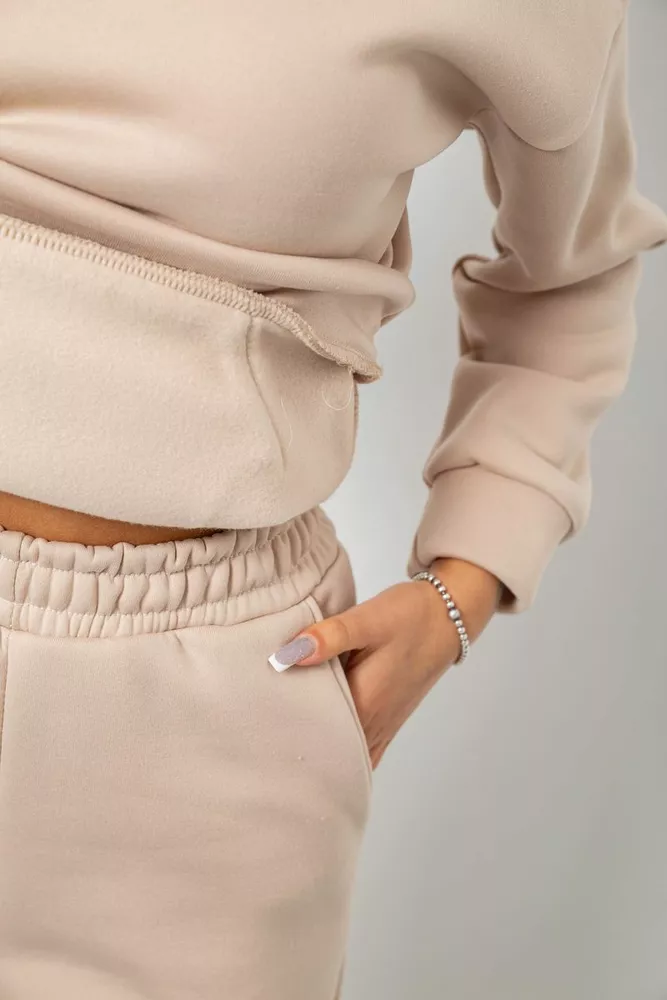 Купить Спортивный костюм женский на флисе, цвет бежевый, 257R87 - Фото №6