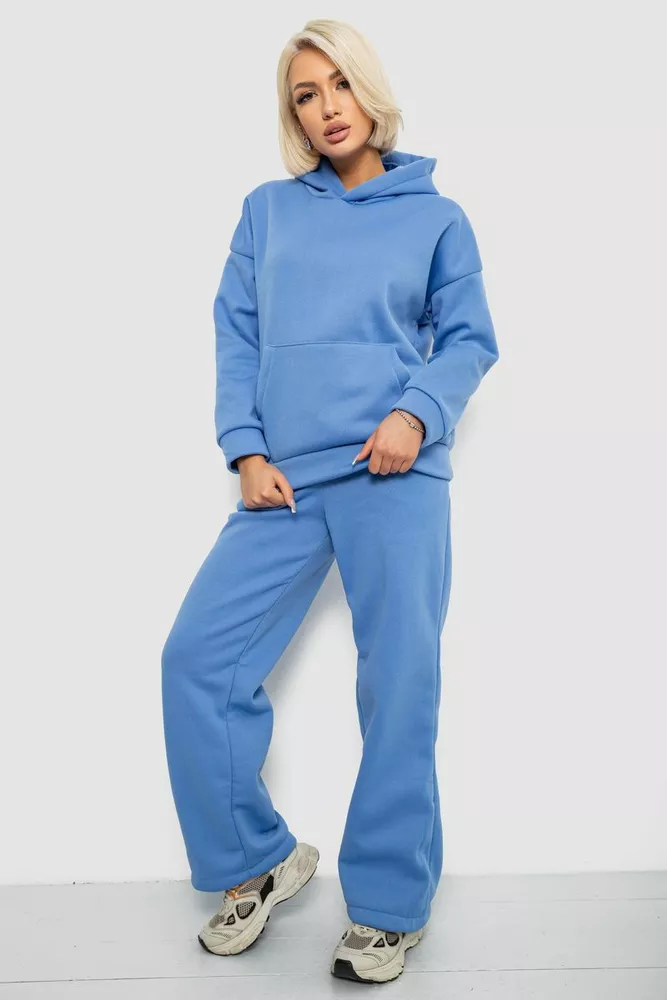 Купить Спортивный костюм женский на флисе, цвет голубой, 257R87 - Фото №3