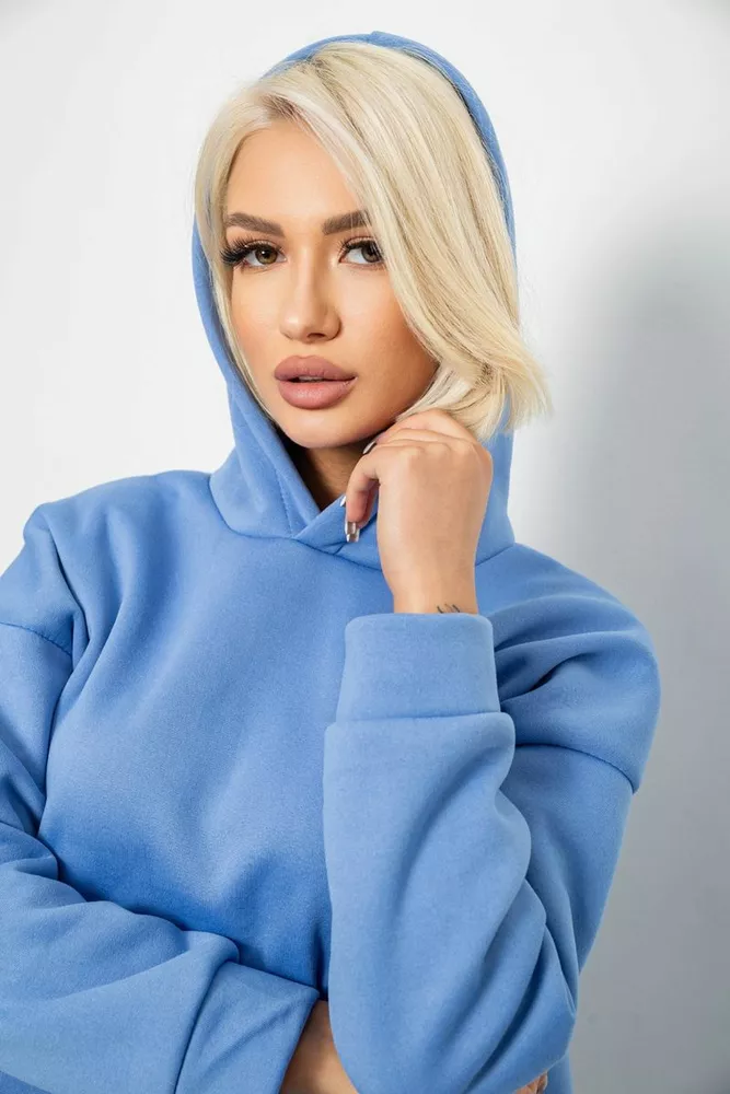 Купить Спортивный костюм женский на флисе, цвет голубой, 257R87 - Фото №5