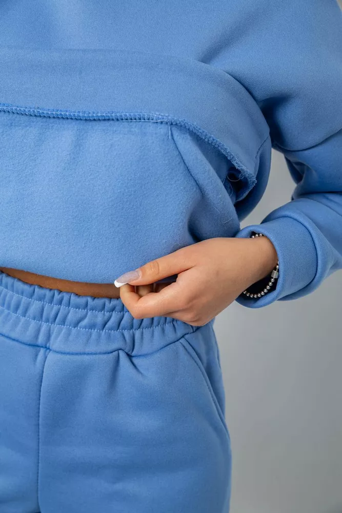 Купить Спортивный костюм женский на флисе, цвет голубой, 257R87 - Фото №6