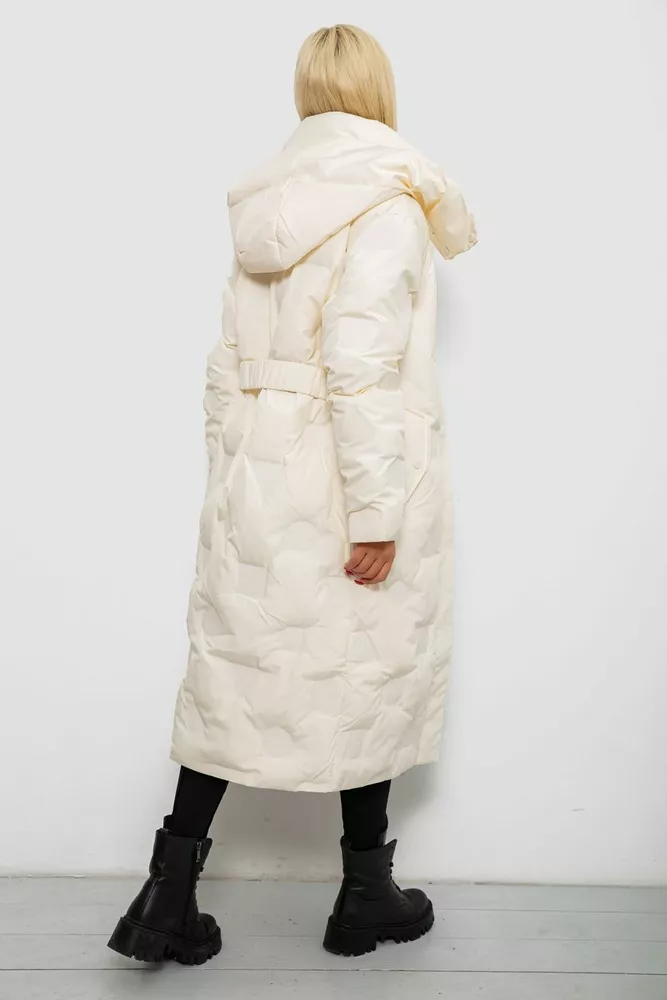 Купити Куртка жіноча зимова, колір молочний, 244R5609 - Фото №4
