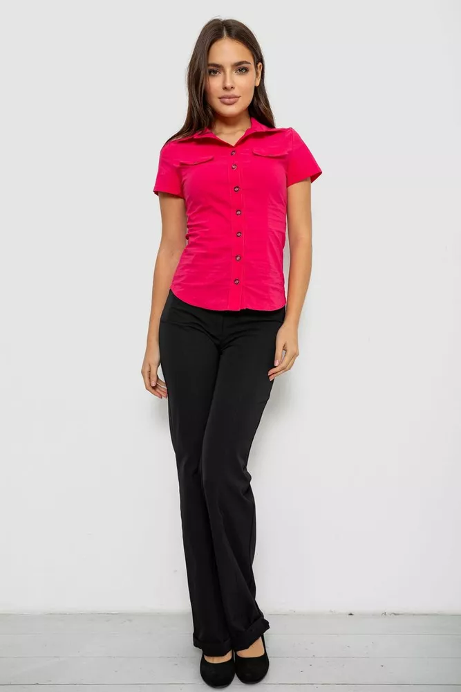 Купить Рубашка женская однотонная  -уценка, цвет розовый, 230R068-1-U-302 - Фото №2