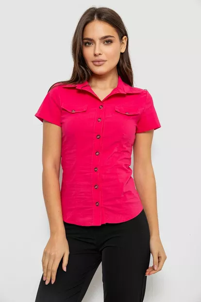 Рубашка женская однотонная  -уценка, цвет розовый, 230R068-1-U-302