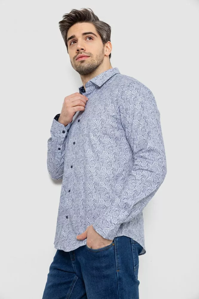 Купить Рубашка мужская с принтом, цвет серый, 186R2020 оптом - Фото №3