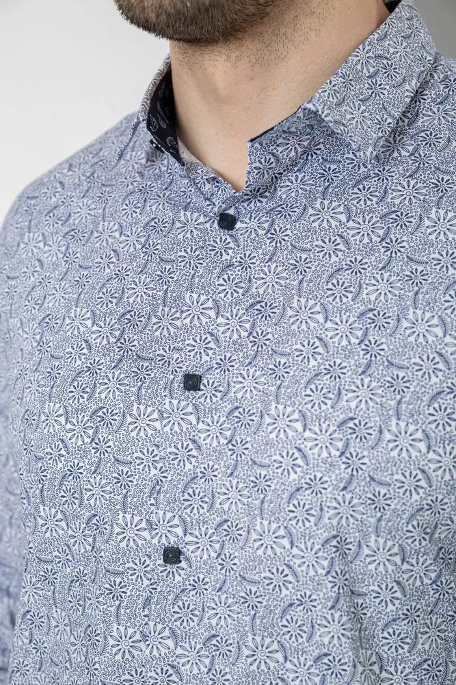 Купить Рубашка мужская с принтом, цвет серый, 186R2020 оптом - Фото №5