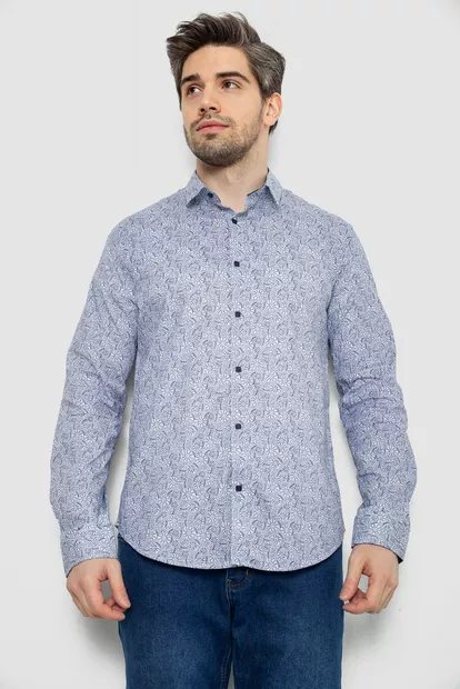 Сорочка чоловіча з принтом, колір сірий, 186R2020