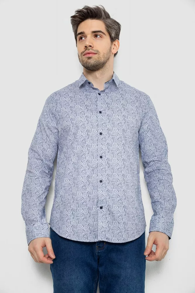 Купить Рубашка мужская с принтом, цвет серый, 186R2020 оптом - Фото №1