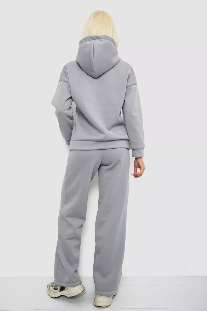 Купить Спортивный костюм женский на флисе, цвет серый, 257R87 - Фото №4