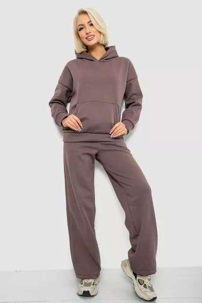 Спортивный костюм женский на флисе, цвет мокко, 257R87
