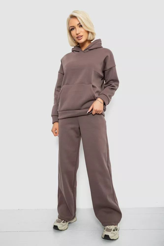 Купить Спортивный костюм женский на флисе, цвет мокко, 257R87 - Фото №3