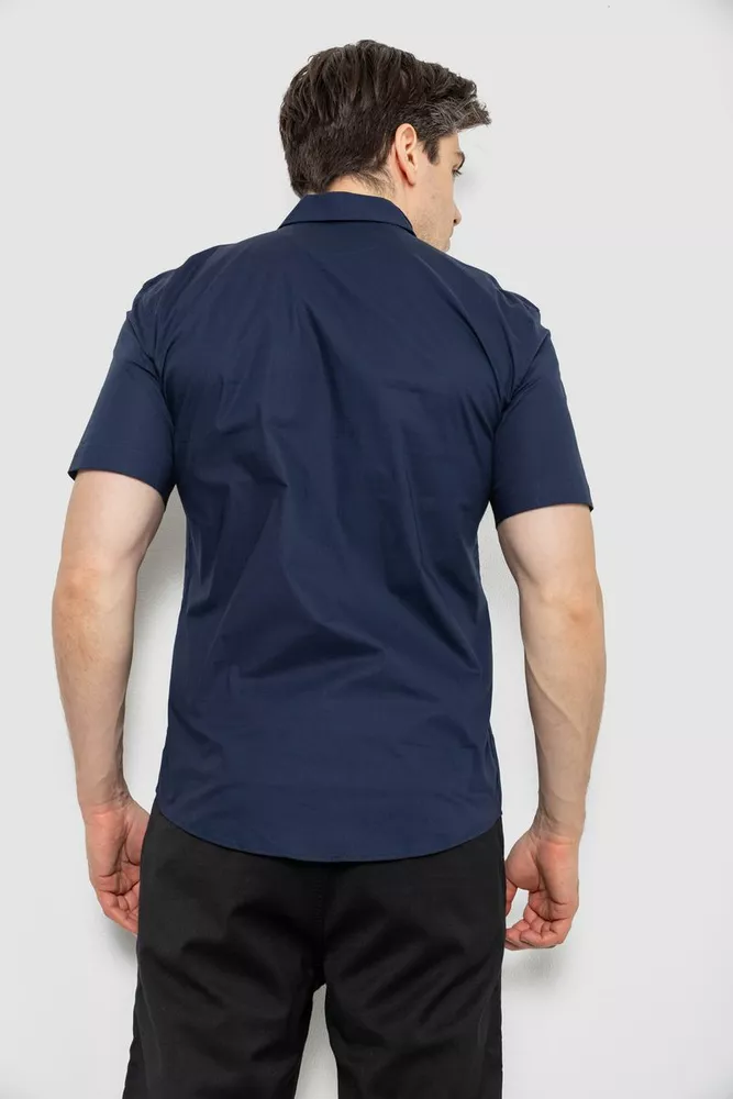 Купить Рубашка мужская однотонная  -уценка, цвет темно-синий, 214R7005-U-3 - Фото №4