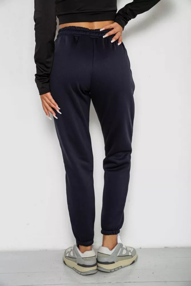 Купити Спортивні штани жіночі на флісі  -уцінка, колір темно-синій, 238R57012-U-3 - Фото №4