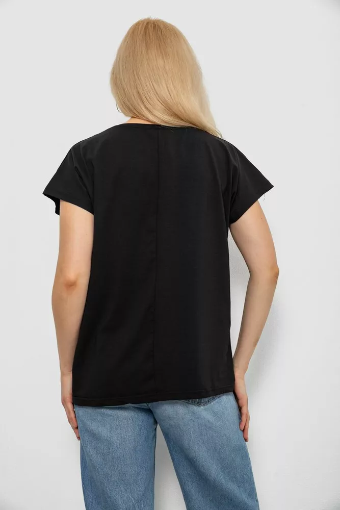 Купить Футболка женская с принтом, цвет черный, 244R3016 - Фото №4