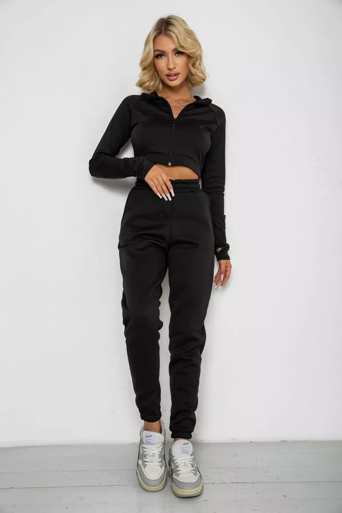 Купити Спортивні штани жіночі на флісі  -уцінка, колір чорний, 238R57013-U-10 - Фото №2