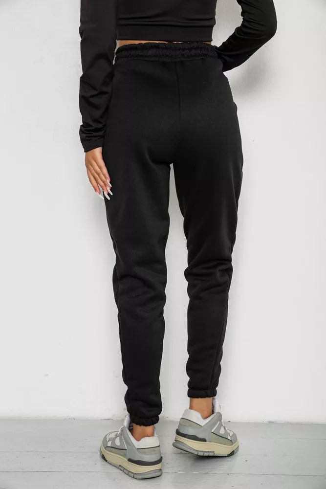 Купити Спортивні штани жіночі на флісі  -уцінка, колір чорний, 238R57013-U-10 - Фото №4