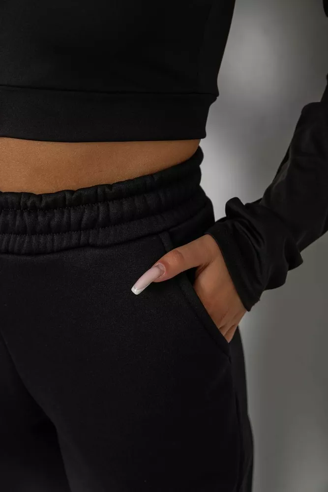 Купити Спортивні штани жіночі на флісі  -уцінка, колір чорний, 238R57013-U-10 - Фото №5