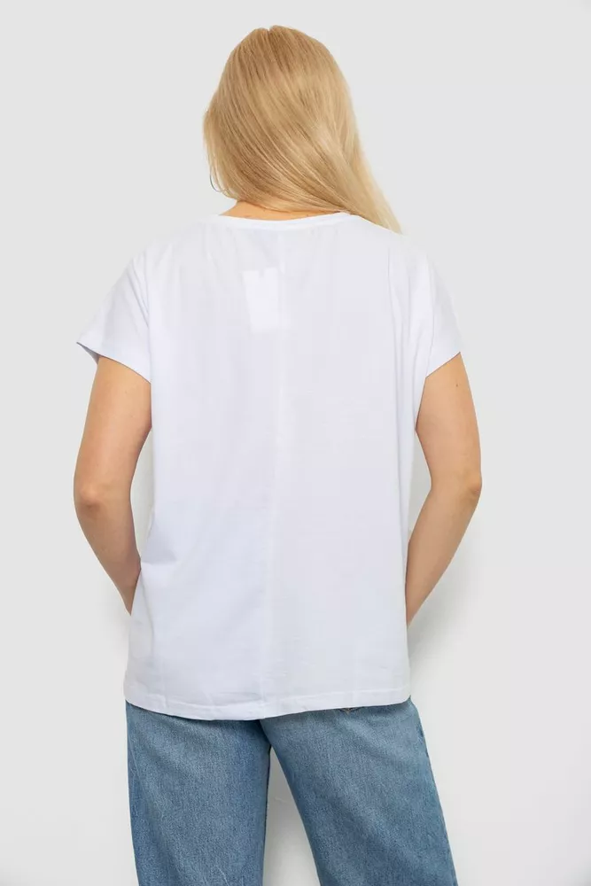 Купить Футболка женская с принтом, цвет белый, 244R3016 - Фото №4