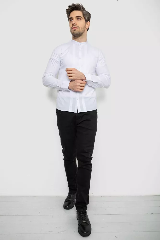 Купить Рубашка мужская однотонная  -уценка, цвет белый, 186R2033-U-8 оптом - Фото №2