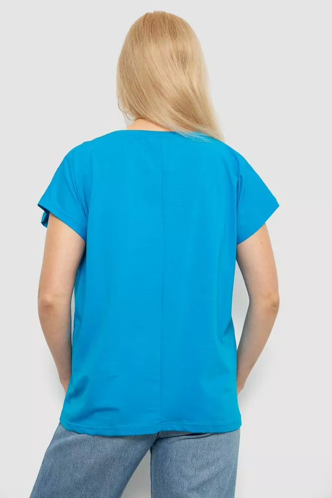 Купить Футболка женская с принтом, цвет голубой, 244R3016 - Фото №4