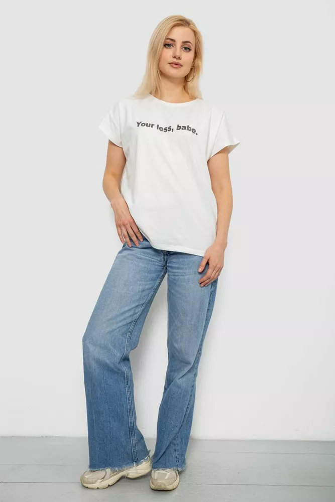 Купить Футболка женская с принтом, цвет молочный, 244R3016 - Фото №2