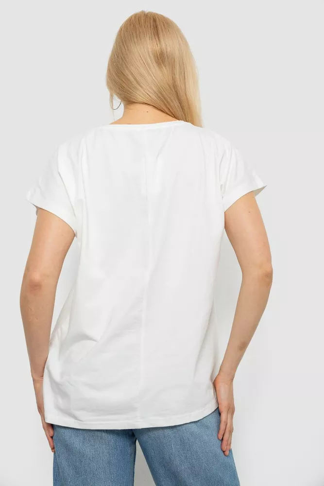 Купить Футболка женская с принтом, цвет молочный, 244R3016 - Фото №4