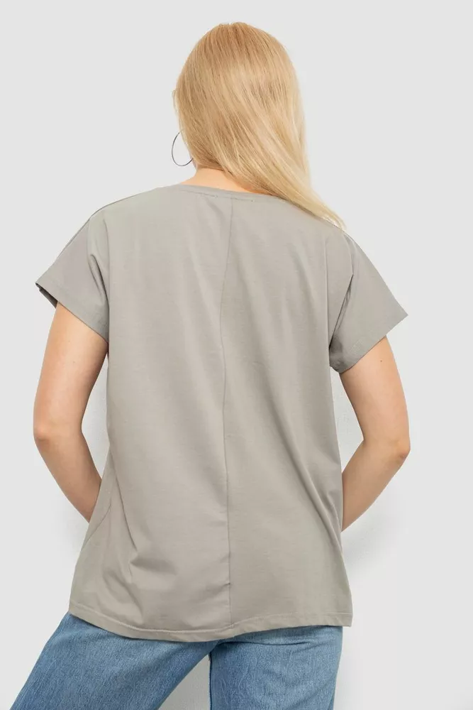 Купить Футболка женская с принтом, цвет серый, 244R3016 - Фото №4