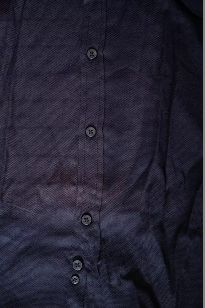 Купити Сорочка чоловіча однотонна  -уцінка, колір синій, 186R6919-U оптом - Фото №4