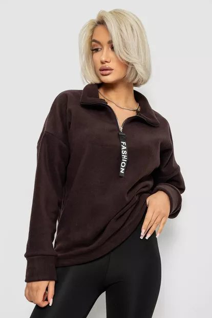 Батник женский на поларфлисе, цвет шоколадный, 257R333-5