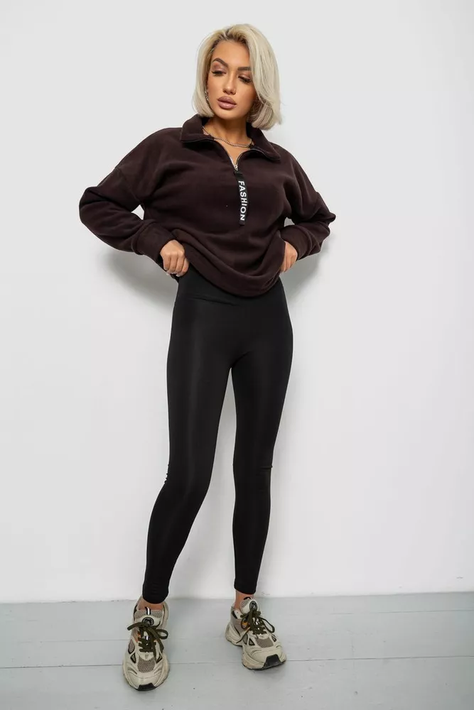 Купить Батник женский на поларфлисе, цвет шоколадный, 257R333-5 - Фото №2