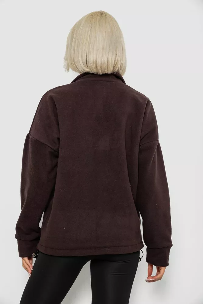 Купить Батник женский на поларфлисе, цвет шоколадный, 257R333-5 - Фото №4