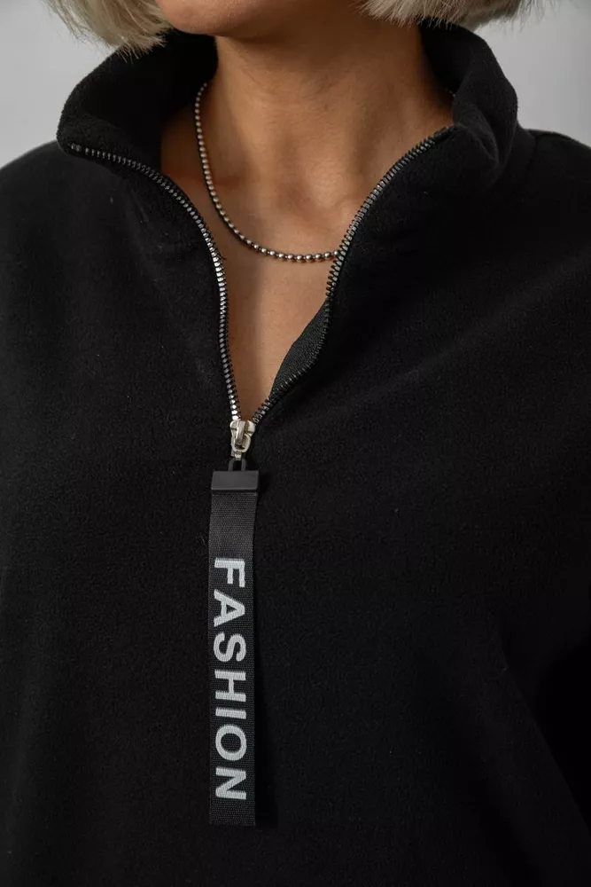 Купить Батник женский на поларфлисе, цвет черный, 257R333-5 - Фото №5