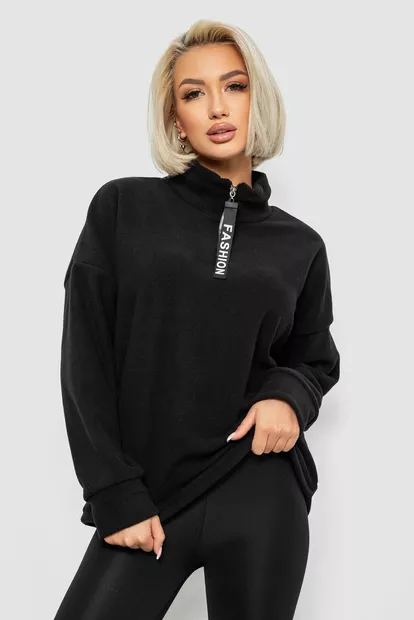 Батник женский на поларфлисе, цвет черный, 257R333-5