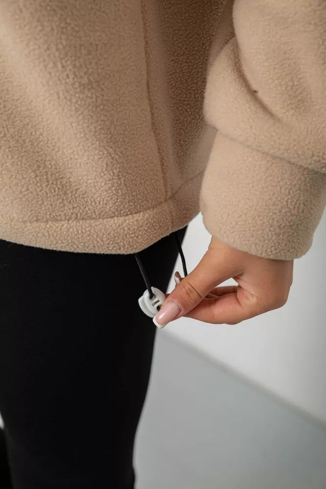 Купить Батник женский на поларфлисе, цвет светло-бежевый, 257R333-5 - Фото №6