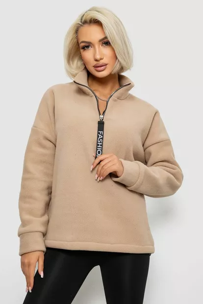 Батник женский на поларфлисе, цвет светло-бежевый, 257R333-5