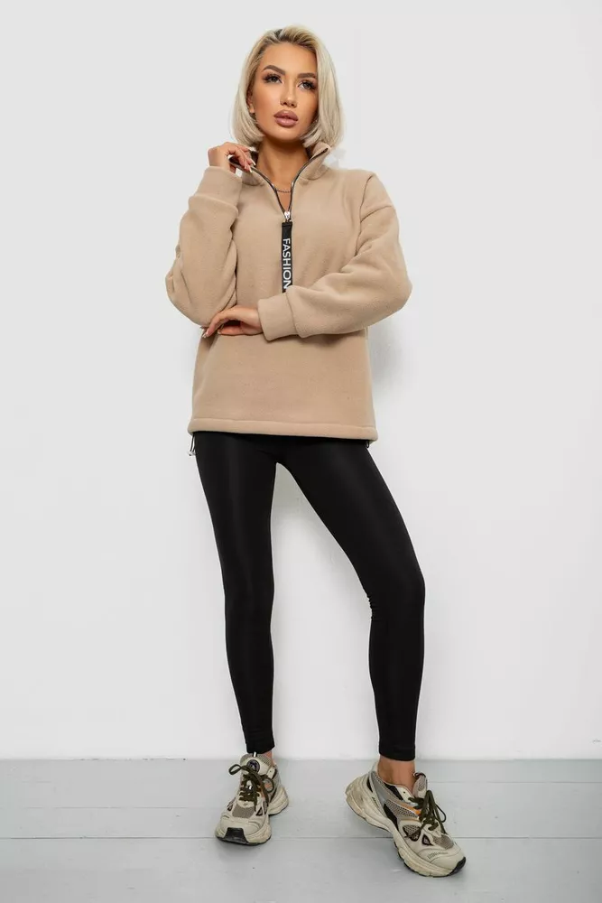 Купить Батник женский на поларфлисе, цвет светло-бежевый, 257R333-5 - Фото №2