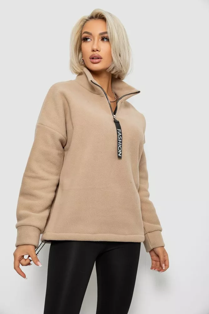 Купить Батник женский на поларфлисе, цвет светло-бежевый, 257R333-5 - Фото №3