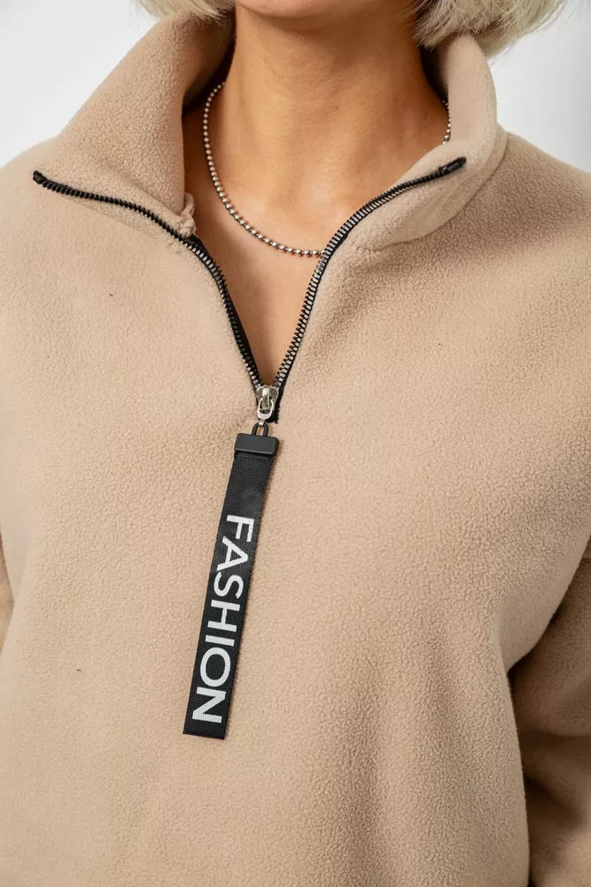 Купить Батник женский на поларфлисе, цвет светло-бежевый, 257R333-5 - Фото №5